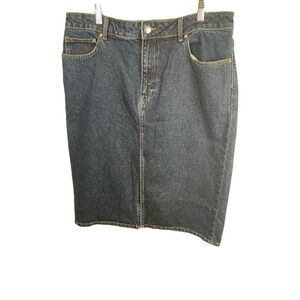H & M Shaping Denim‎ Skirt Size 14 Y2K Preppy School Core Light Academia